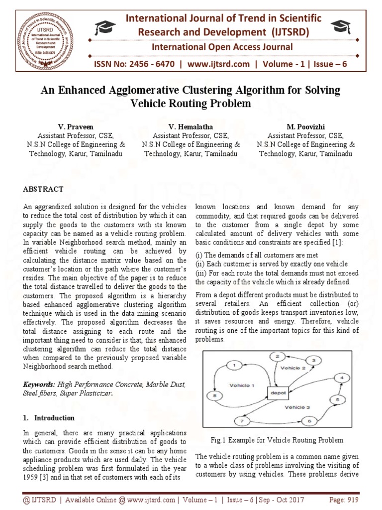 Enhanced Clustering for Vehicle Routing | PDF | Cluster Analysis | Routing