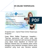 Game Poker Online Terpercaya Anapoker