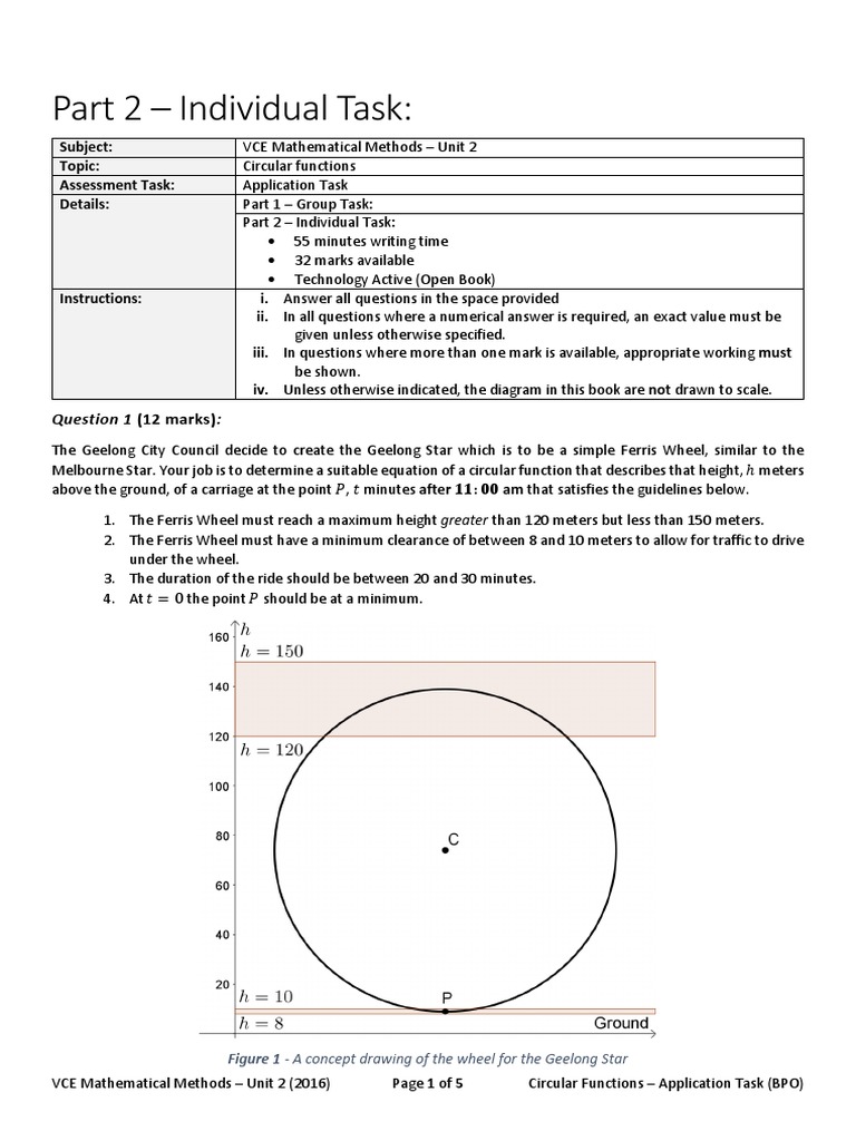 Yr11 Maths Mm Circular Functions Ta 2016 Individualtask Pdf