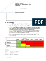Policy and Standard Operating Procedure OTO 203 - Quality Management and Corrective Action Plans Attachment B - CAPA Worksheet