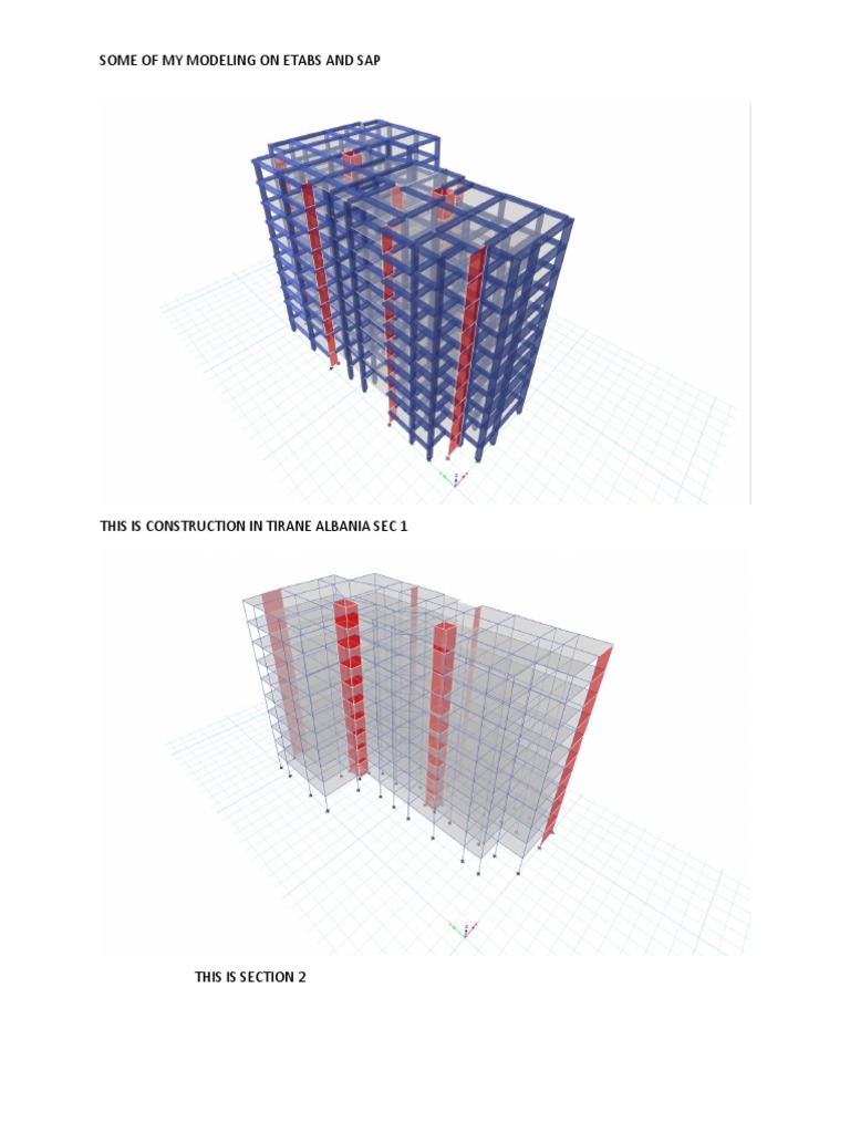 ETABS and SAP Modeling in Tirane | PDF