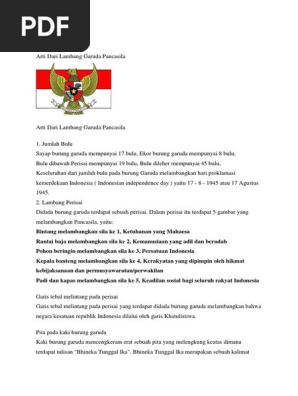 Arti Dari Lambang Garuda Pancasila