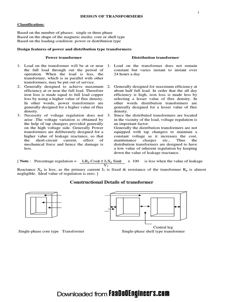 Electrical Machine Design Unit3-Era PDF | PDF | Transformer | Inductor