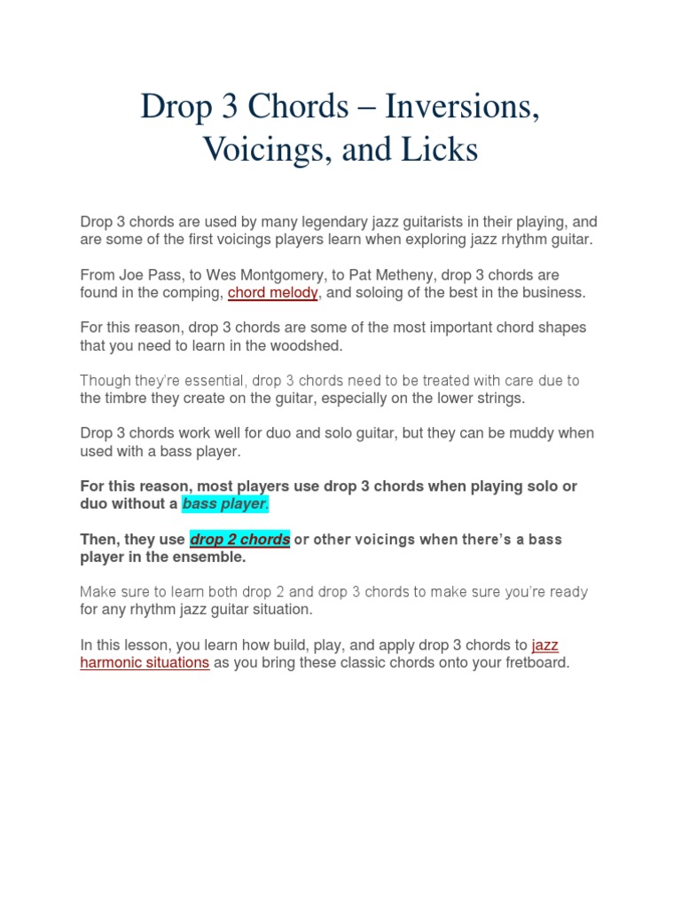 Drop 3 Chords PDF Chord (Music) Bass Guitar