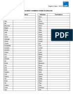 The 100 Most Common Verbs in English Infinitive Translation