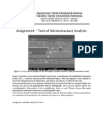 Assignment - Tech of Microstructure Analysis: Fakultas Teknik Universitas Indonesia