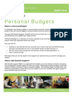 Your Guide To Personal Budgets - Norfolk County Council