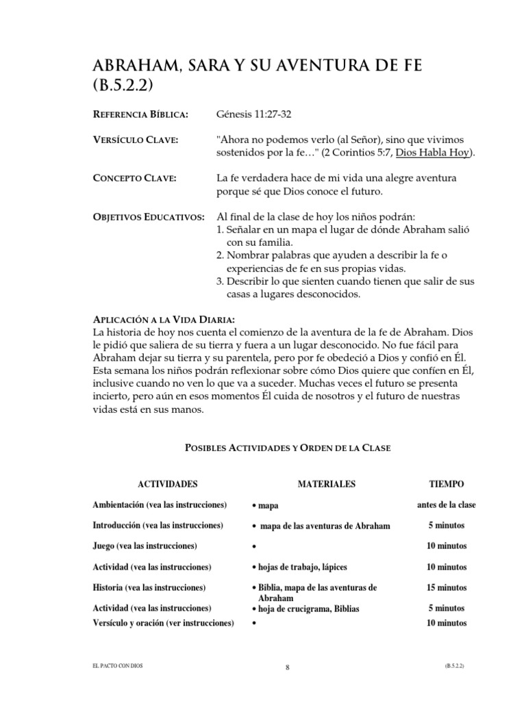 Actividades de Fe: Abraham y Sara para Niños | PDF | Abrahán | Fe