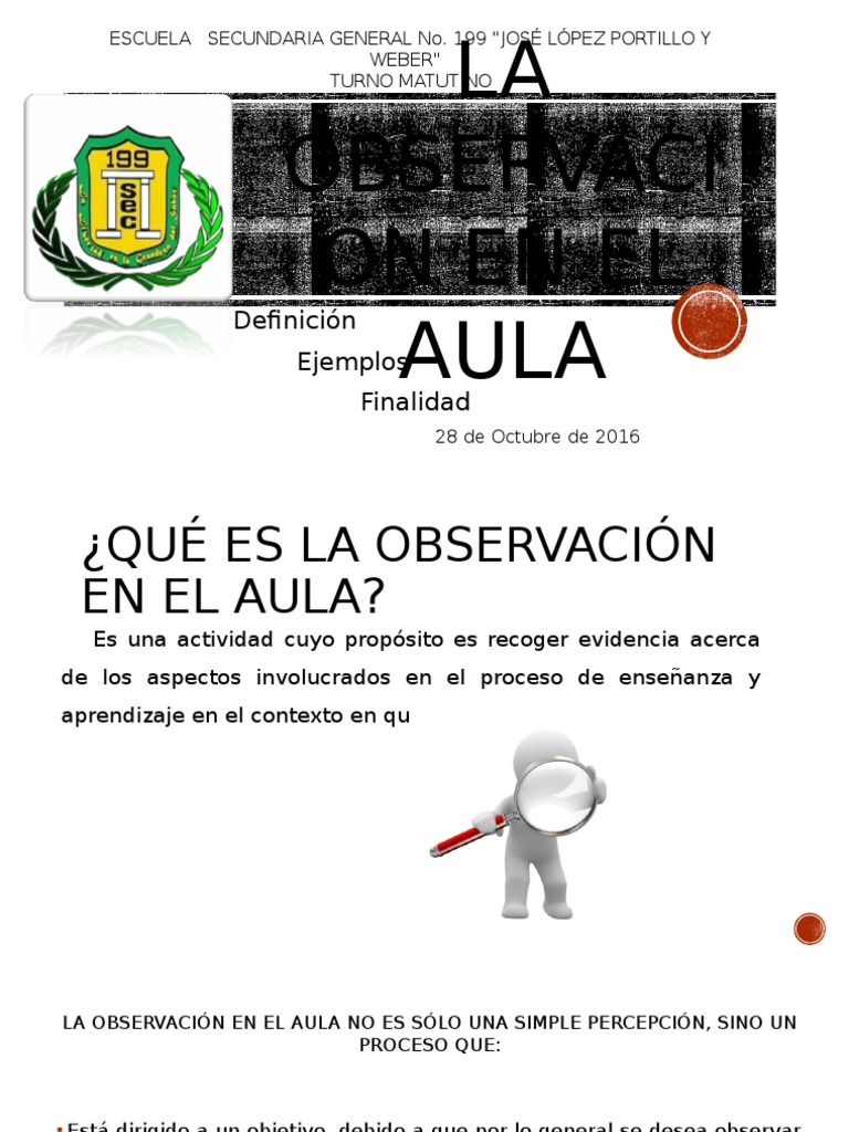 La Observación en El Aula Salón de clases Maestros