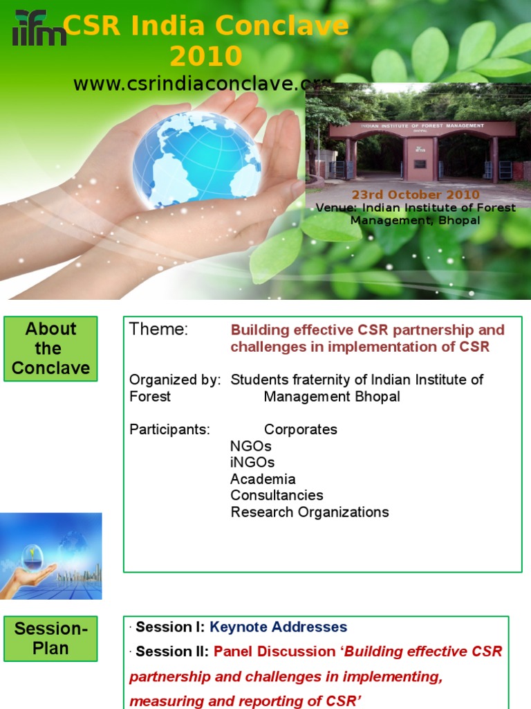 Csr India Conclave 2010 Pdf Non Governmental Organization Business
