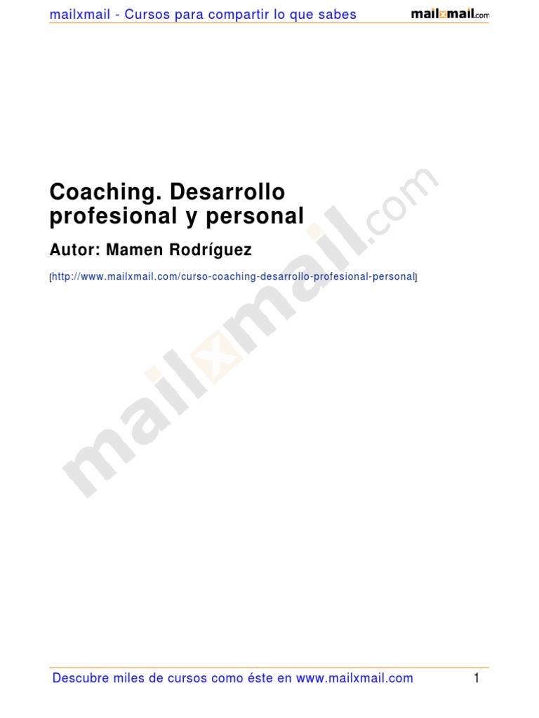 Coaching para el Desarrollo Personal y Profesional | PDF | Sicología ...