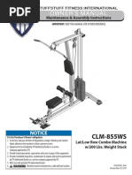 Evolution Lat / Low Row Combo (CLM-855WS) Owner's Manual