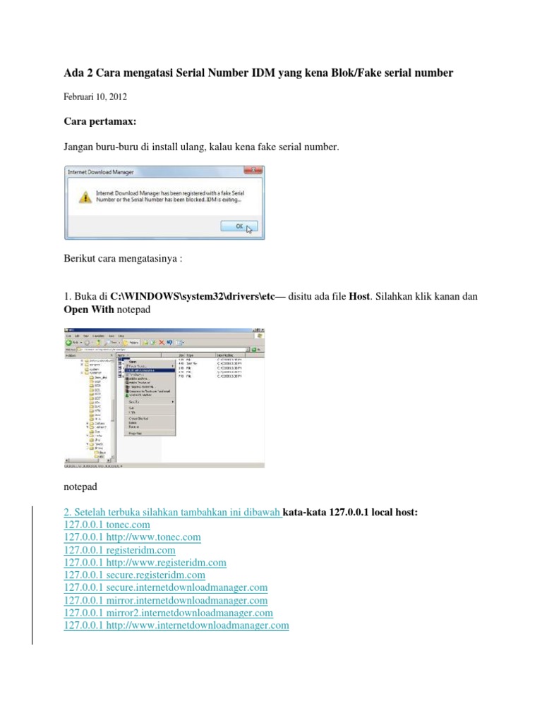 Ada 2 Cara Mengatasi Serial Number Idm Yang Kena Blok