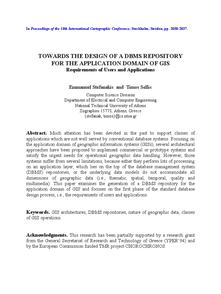 Designing a GIS DBMS Repository | PDF