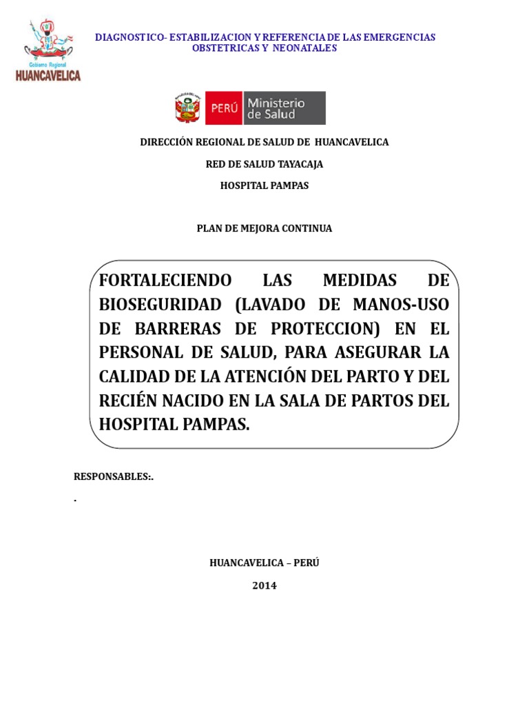 Plan de Mejora Continua | PDF | Hospital | Lavado de manos