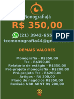 R$ 350,00 PARA MONOGRAFIA E TCC NAS ENCOMENDAS E COMPRAS     