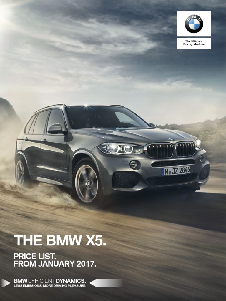 The BMW X5.: Price List. From January 2017 | PDF | Bmw | Turbocharger