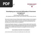 Unit 102082 Philosophy of Classroom Management