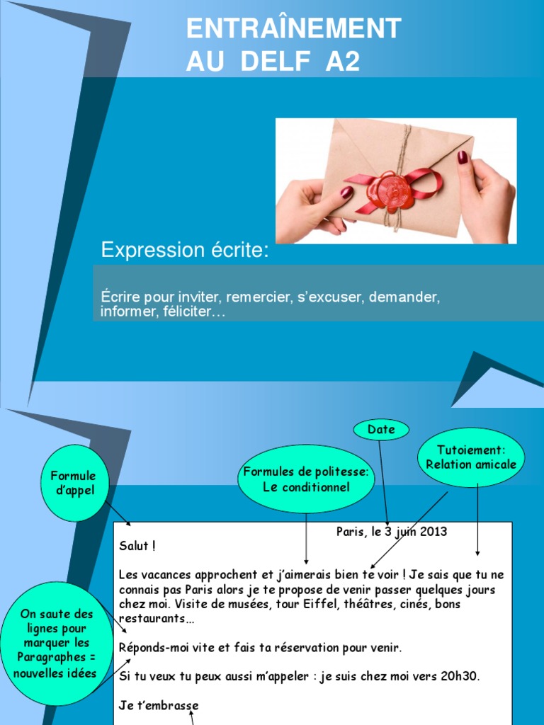 Delf A2 Production Ecrite Examples delf a2 production écrite