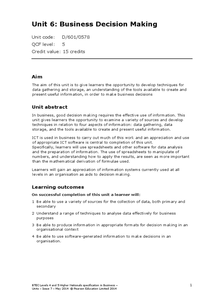 Business Decision Making Pdf _ Decision Making Process Steps Pdf – LTAX