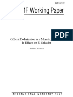 Official Dollarization As A Monetary Regime: Its Effects On El Salvador