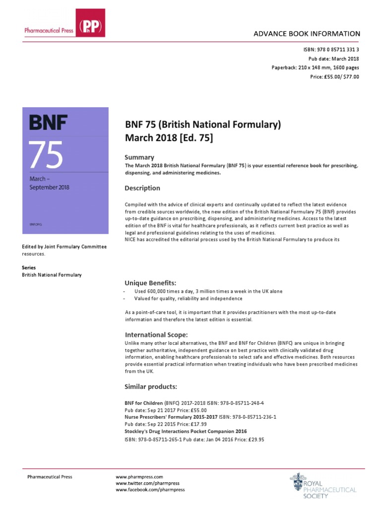 BNF 75 | PDF | Health Policy | Industries