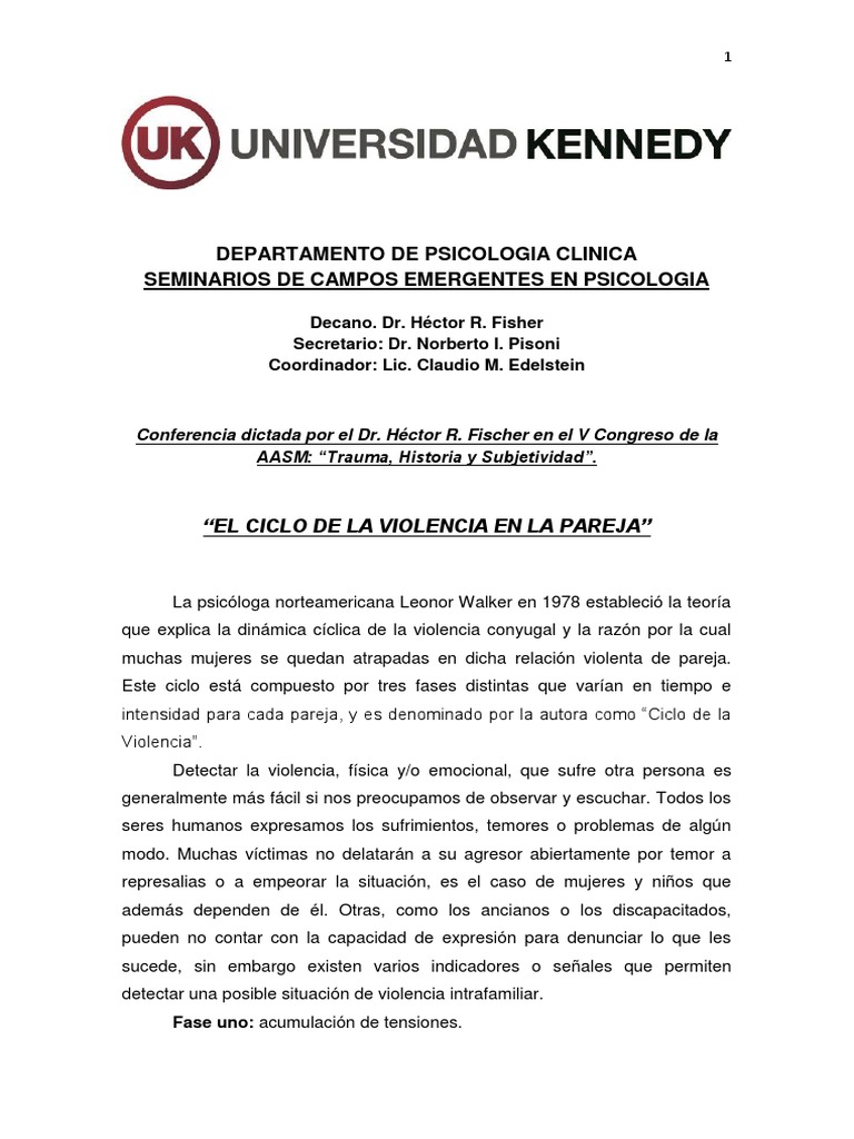 Ciclo de Violencia en la Pareja | PDF | Violencia | Violencia doméstica