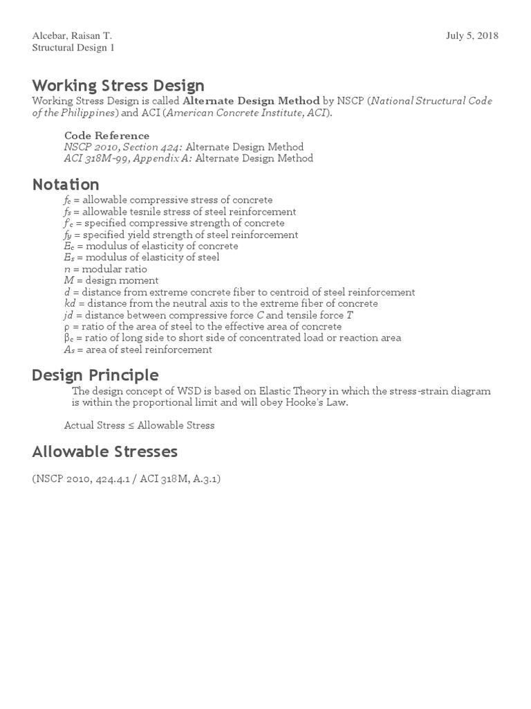 Working Stress Design in Civil Engineering | PDF | Technology & Engineering