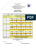 Lapasan National High School Grade 10 Class Schedule
