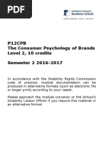 Consumer Psychology of Brands - Course Outline