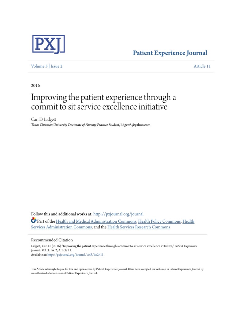 Improving The Patient Experience | PDF | Nursing | Patient