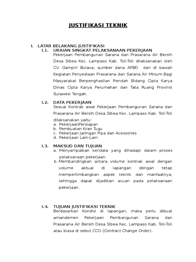 1 Contoh Justifikasi Teknis Doc