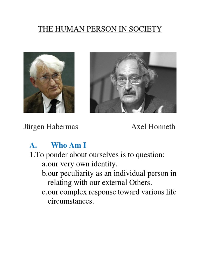 Chapter 7 the Human Person in Society Identity (Social Science