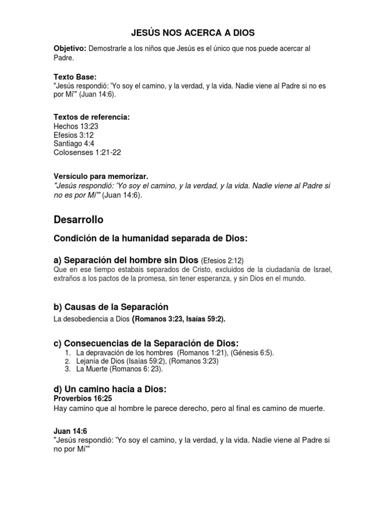 Jesús Nos Acerca A Dios