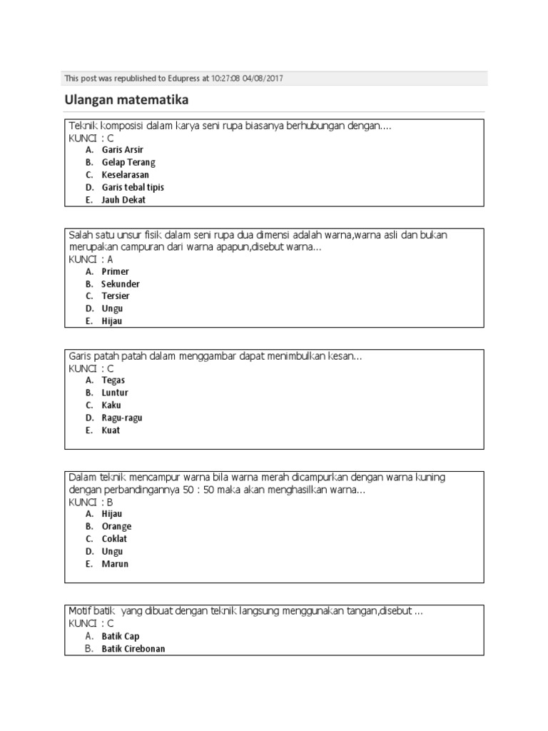 Soal Soal Soal