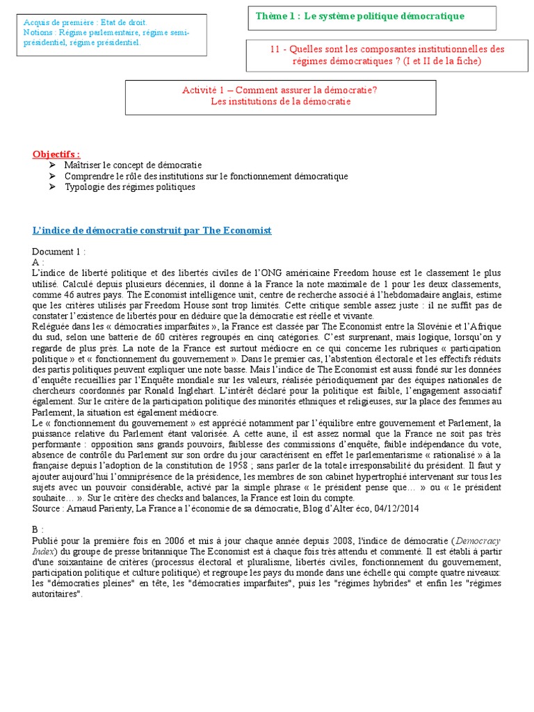 democratie sociale et democratie politique dissertation