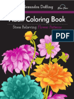 Adult Coloring Book - Stress Relieving Flower Patterns