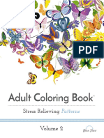 Adult Coloring Book - Stress Relieving Patterns - Volume 2