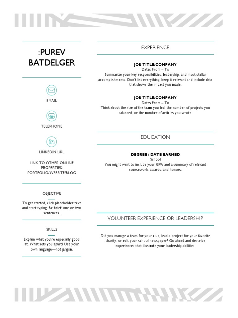 Professional Resume Template Guide | PDF | Career & Growth