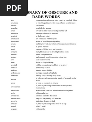 Dictionary Of Rare And Obscure Words Medicine Nature - 