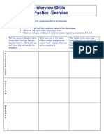 Interview Skills Practice - Exercise: Purpose: To Practice Giving S.T.A.R. Responses During An Interview. Instruction