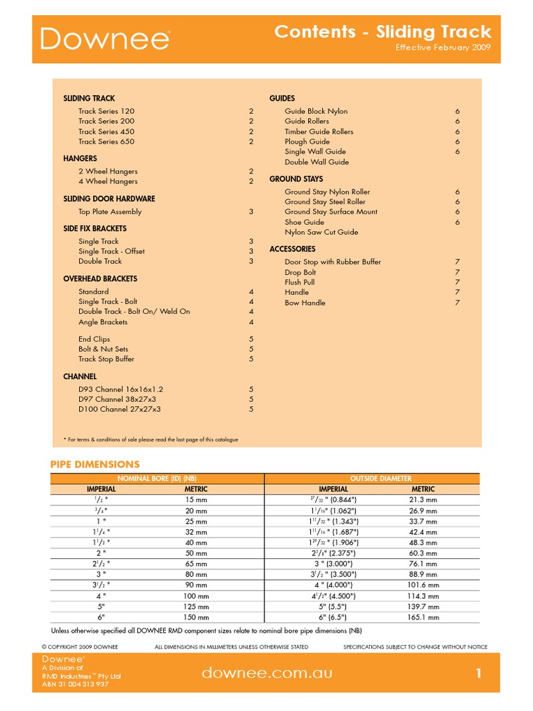 Downee Sliding Track Catalogue PDF Door Screw