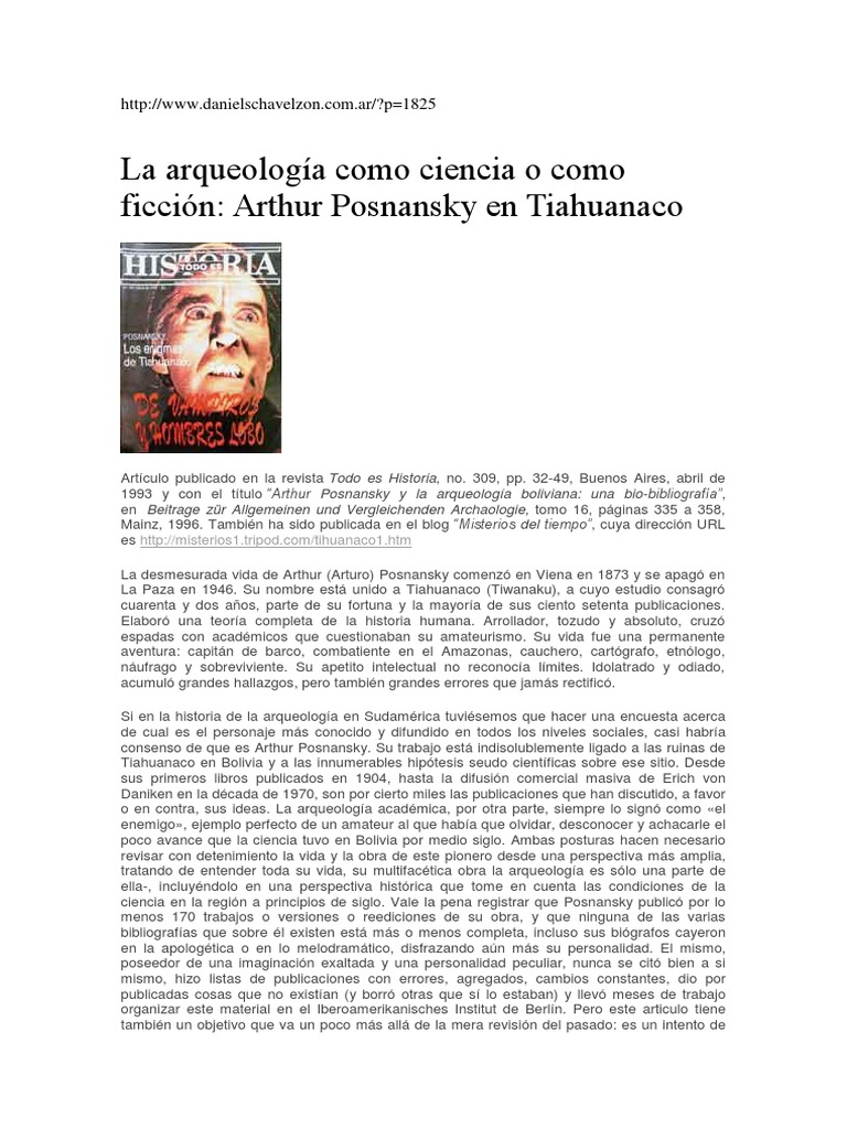 Arthur Posnansky: Pionero de Tiahuanaco | PDF | Alemania | Política mundial