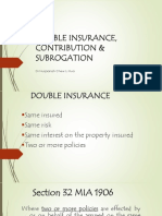Double Insurance, Contribution Subrogation