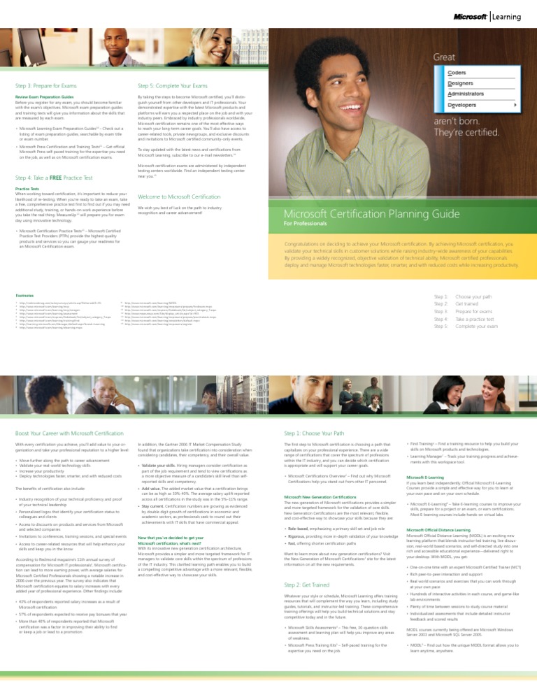 Microsoft Certification Planning Guide | PDF | Educational Technology ...