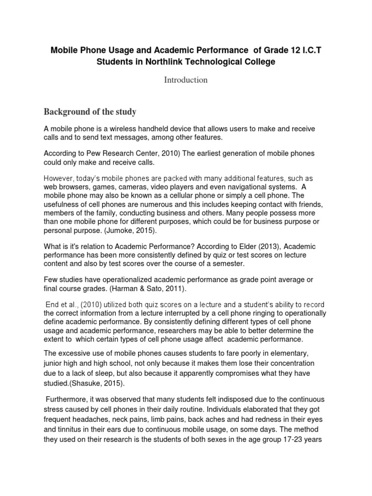 Mobile Phones and Academic Performance | PDF | Text Messaging | Mobile ...