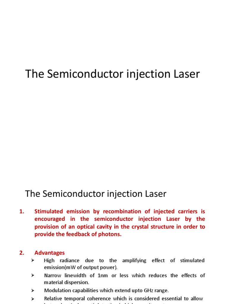 Semiconductor Injection Laser Overview | PDF | Laser Diode | Laser