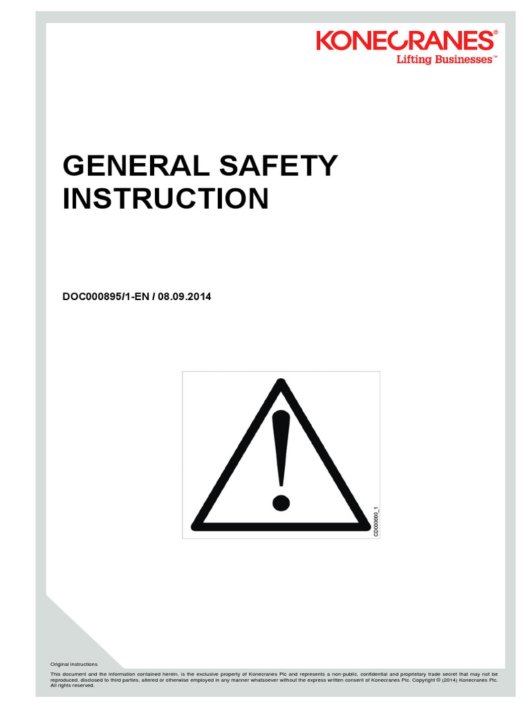 General Safety Instruction: DOC000895/1-EN / 08.09.2014 | PDF | Nature