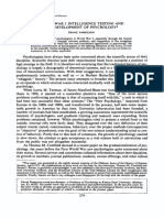 World War I Intelligence Testing and The Development of Psychology (1977) by Franz Samelson PDF
