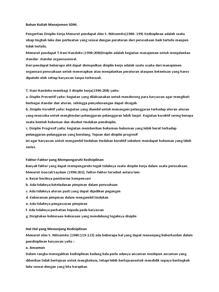 Artikel Disiplin Kerja Pdf
